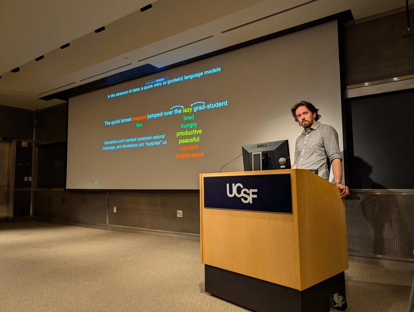 Duncan Muir presenting his exit seminar at UCSF